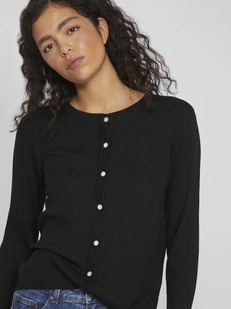 Vila Pullover & Sweatshirts*VIABELLA RIB L/S KNIT CARDIGAN Black