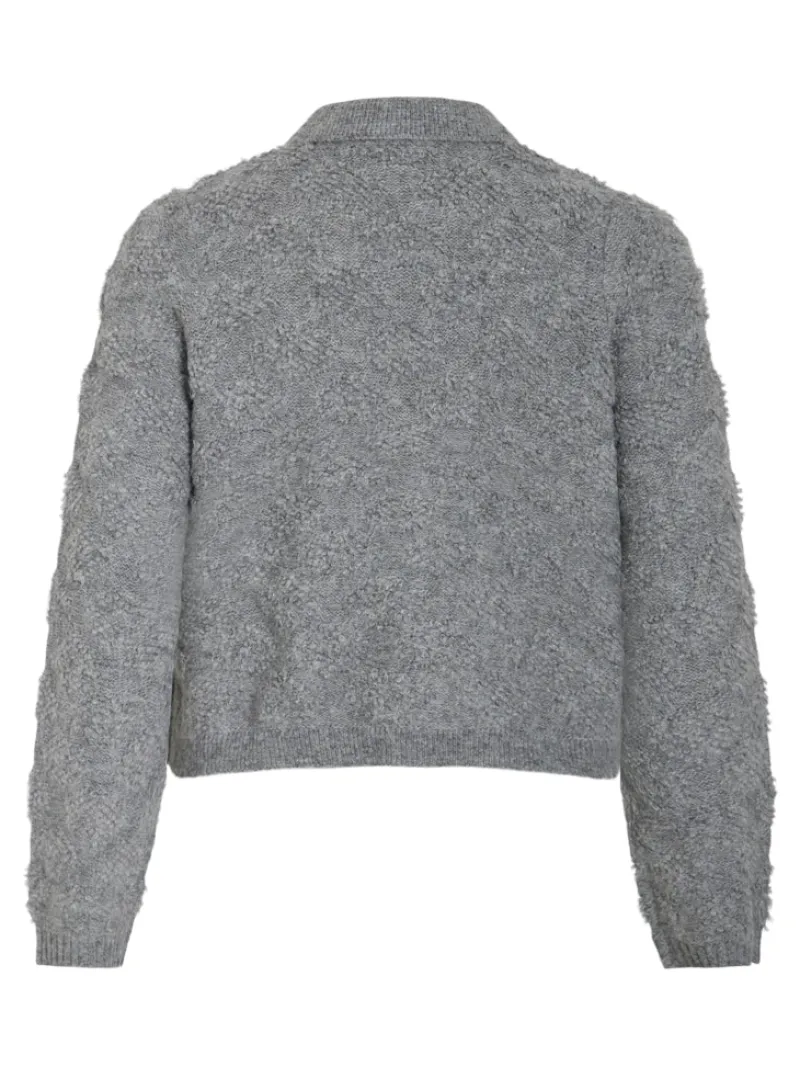 Vila Pullover & Sweatshirts*VIAERY COLLAR L/S KNIT CARDIGAN Medium Grey Melange