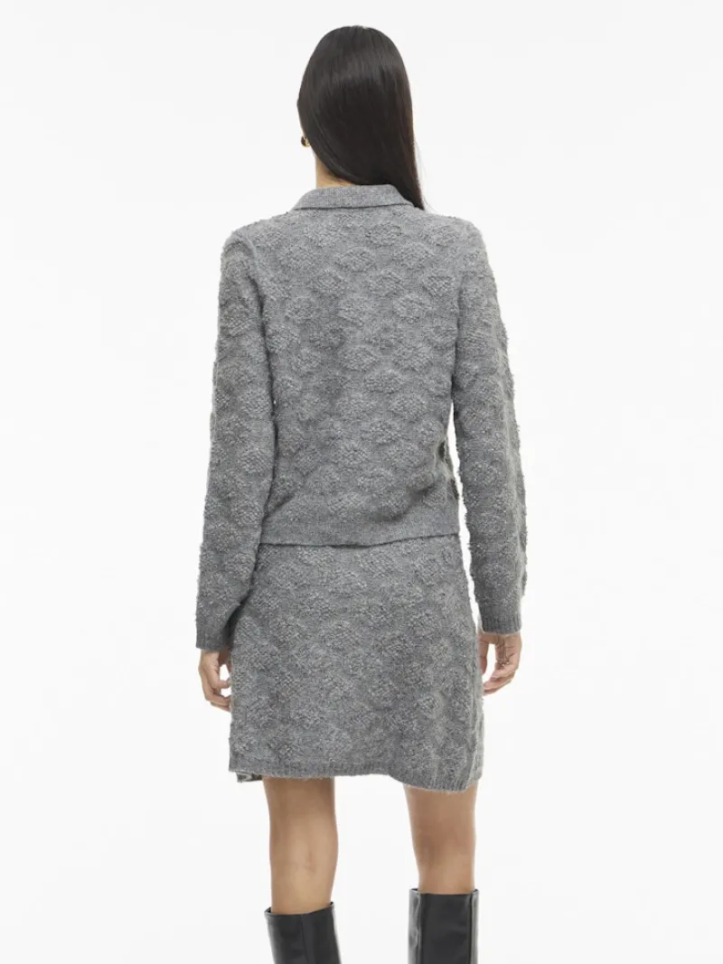 Vila Pullover & Sweatshirts*VIAERY COLLAR L/S KNIT CARDIGAN Medium Grey Melange