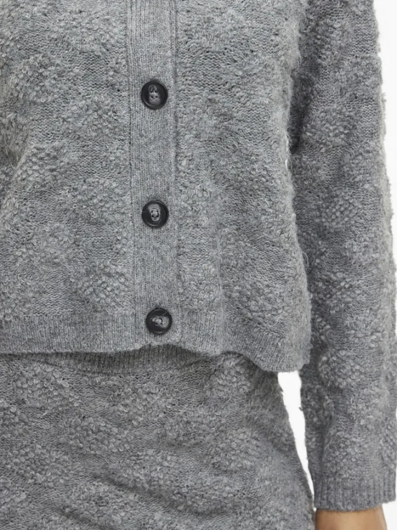 Vila Pullover & Sweatshirts*VIAERY COLLAR L/S KNIT CARDIGAN Medium Grey Melange