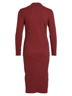 Vila Kleider*VIBALU CREW NECK L/S MIDI DRESS - NOOS Fired Brick