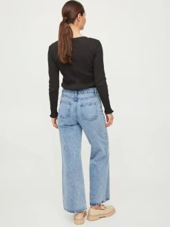 Vila Shirts*VIBALU L/S RIB TOP Black