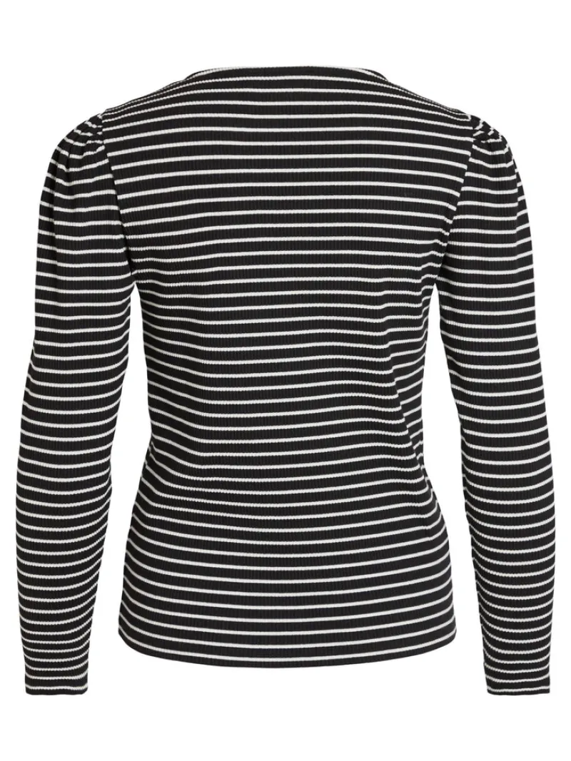 Vila Shirts*VIBALU PUFF L/S RIB TOP - NOOS Black
