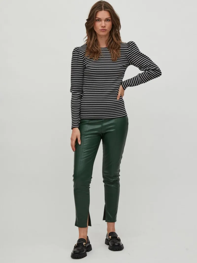 Vila Shirts*VIBALU PUFF L/S RIB TOP - NOOS Black