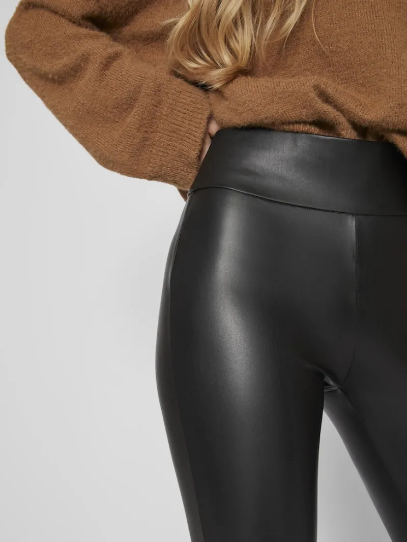 Vila Hosen*VIBARB COATED HW LEGGING - NOOS Black