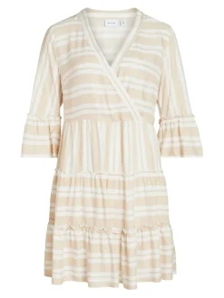 Vila Kleider*VIBILLY 3/4 DRESS/SU/LC Cloud Dancer