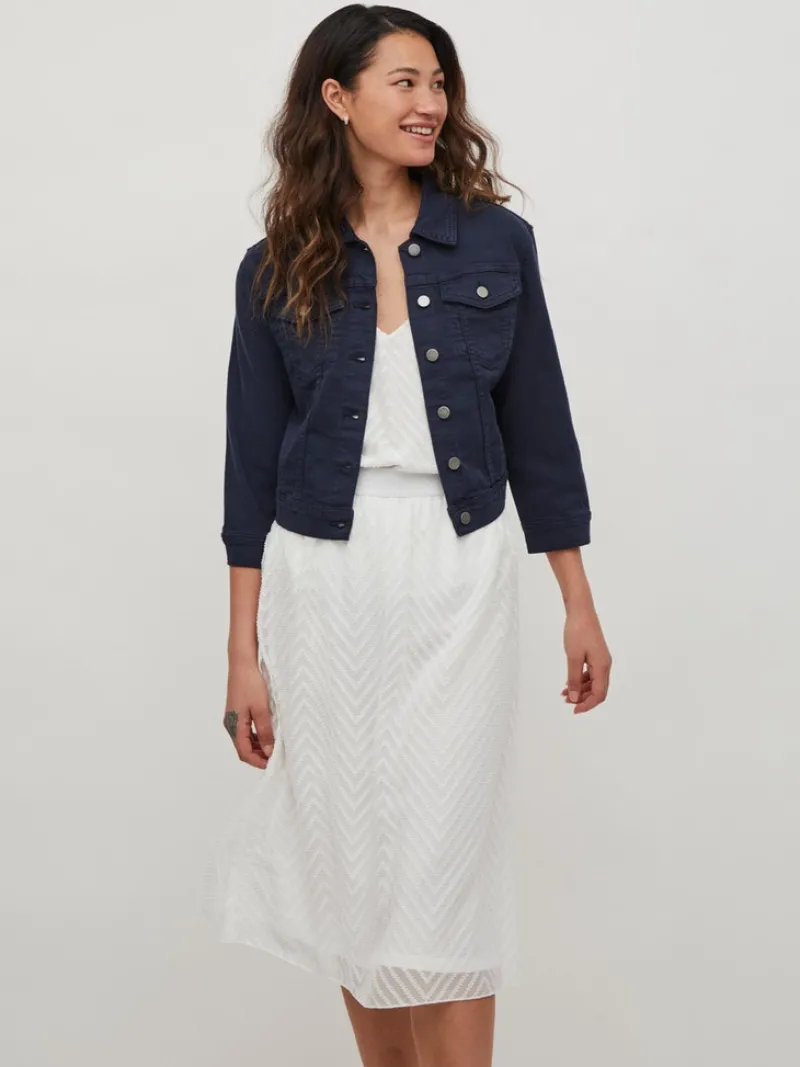 Vila Jacken*VIBIRKINA 3/4 DENIM JACKET/LS Total Eclipse