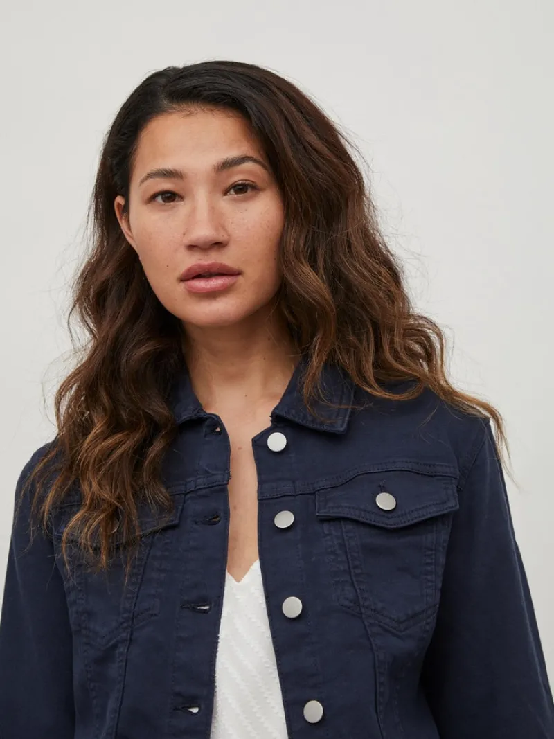 Vila Jacken*VIBIRKINA 3/4 DENIM JACKET/LS Total Eclipse