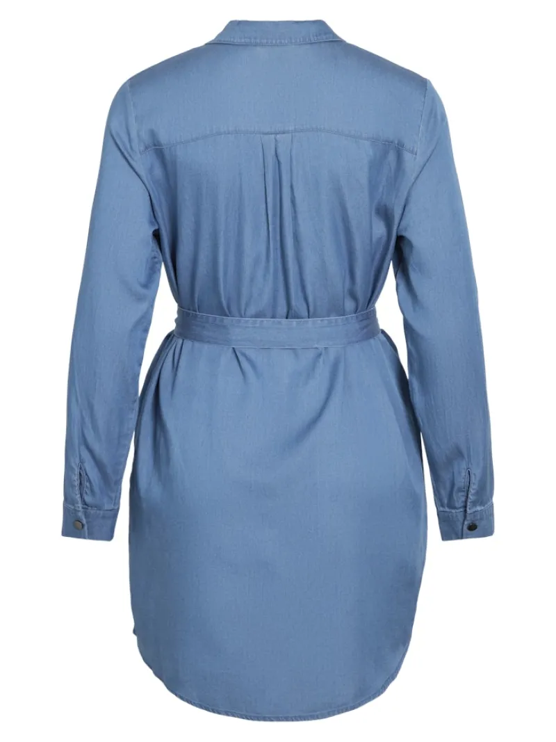 Vila Kleider*VIBISTA L/S SHIRT DRESS Medium Blue Denim