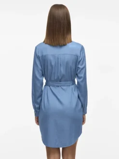 Vila Kleider*VIBISTA L/S SHIRT DRESS Medium Blue Denim