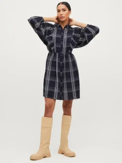 Vila Kleider*VIBOBBY L/S FLOUNCE DRESS /RX Navy Blazer