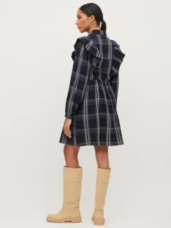 Vila Kleider*VIBOBBY L/S FLOUNCE DRESS /RX Navy Blazer