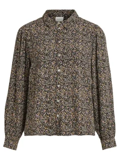 Vila Blusen*VICAMILINA L/S SHIRT/SU Black