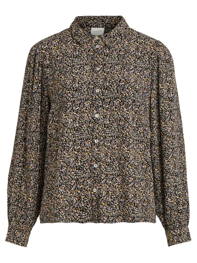 Vila Blusen*VICAMILINA L/S SHIRT/SU Black