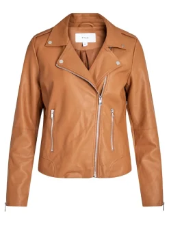 Vila Jacken*VICARA COATED JACKET - NOOS toasted coconut