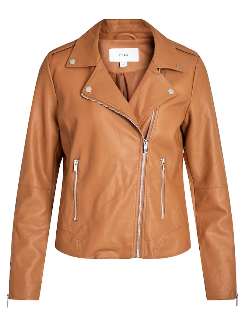 Vila Jacken*VICARA COATED JACKET - NOOS toasted coconut
