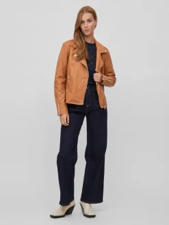 Vila Jacken*VICARA COATED JACKET - NOOS toasted coconut