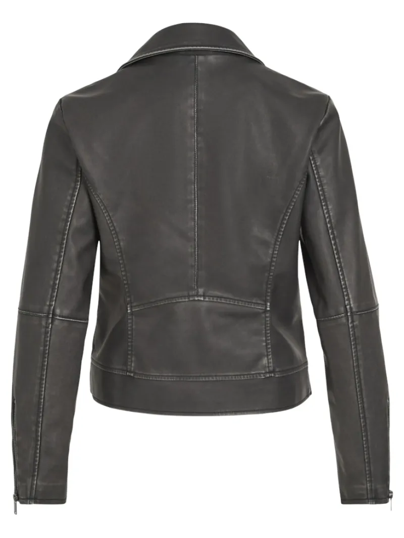 Vila Jacken*VICARA WASHED COATED JACKET Black