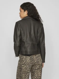 Vila Jacken*VICARA WASHED COATED JACKET Black