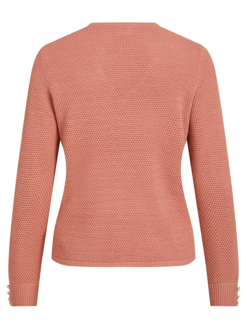 Vila Pullover & Sweatshirts*VICHASSA V-NECK L/S BUTTON KNIT TOP/L desert sand