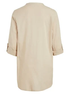 Vila Blusen*VICHELLIE L/S V-NECK TUNIC Cement