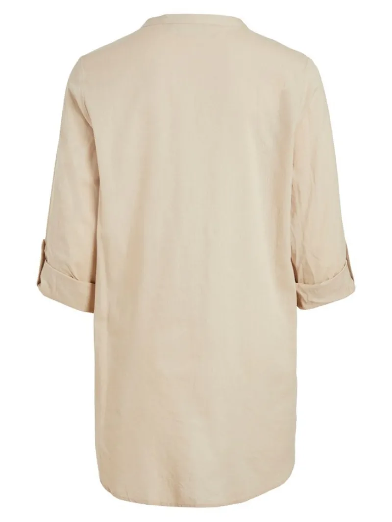 Vila Blusen*VICHELLIE L/S V-NECK TUNIC Cement