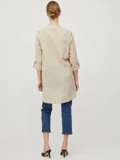 Vila Blusen*VICHELLIE L/S V-NECK TUNIC Cement