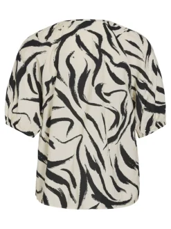 Vila Blusen*VICLO 2/4 V-NECK TOP - NOOS birch