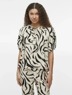 Vila Blusen*VICLO 2/4 V-NECK TOP - NOOS birch