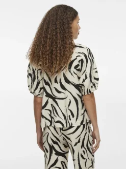 Vila Blusen*VICLO 2/4 V-NECK TOP - NOOS birch