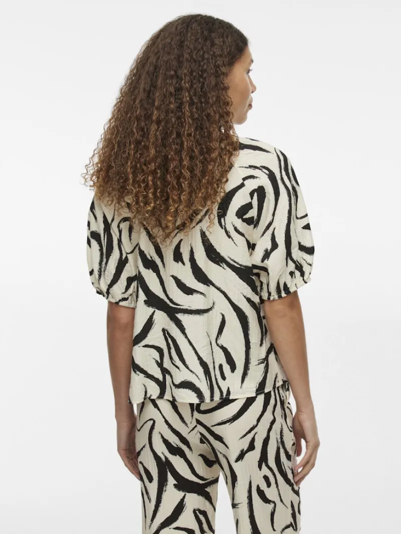 Vila Blusen*VICLO 2/4 V-NECK TOP - NOOS birch