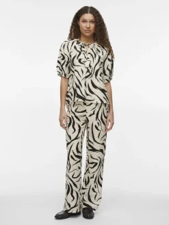 Vila Blusen*VICLO 2/4 V-NECK TOP - NOOS birch