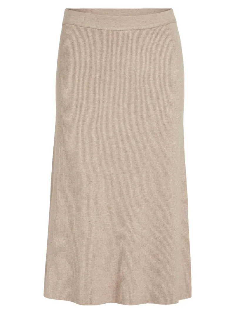 Vila Röcke*VICOMFY A-LINE KNIT SKIRT- NOOS natural melange