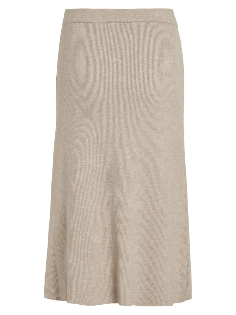 Vila Röcke*VICOMFY A-LINE KNIT SKIRT- NOOS natural melange