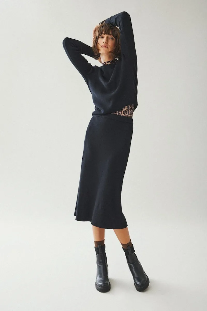 Vila Röcke*VICOMFY A-LINE KNIT SKIRT- NOOS Black