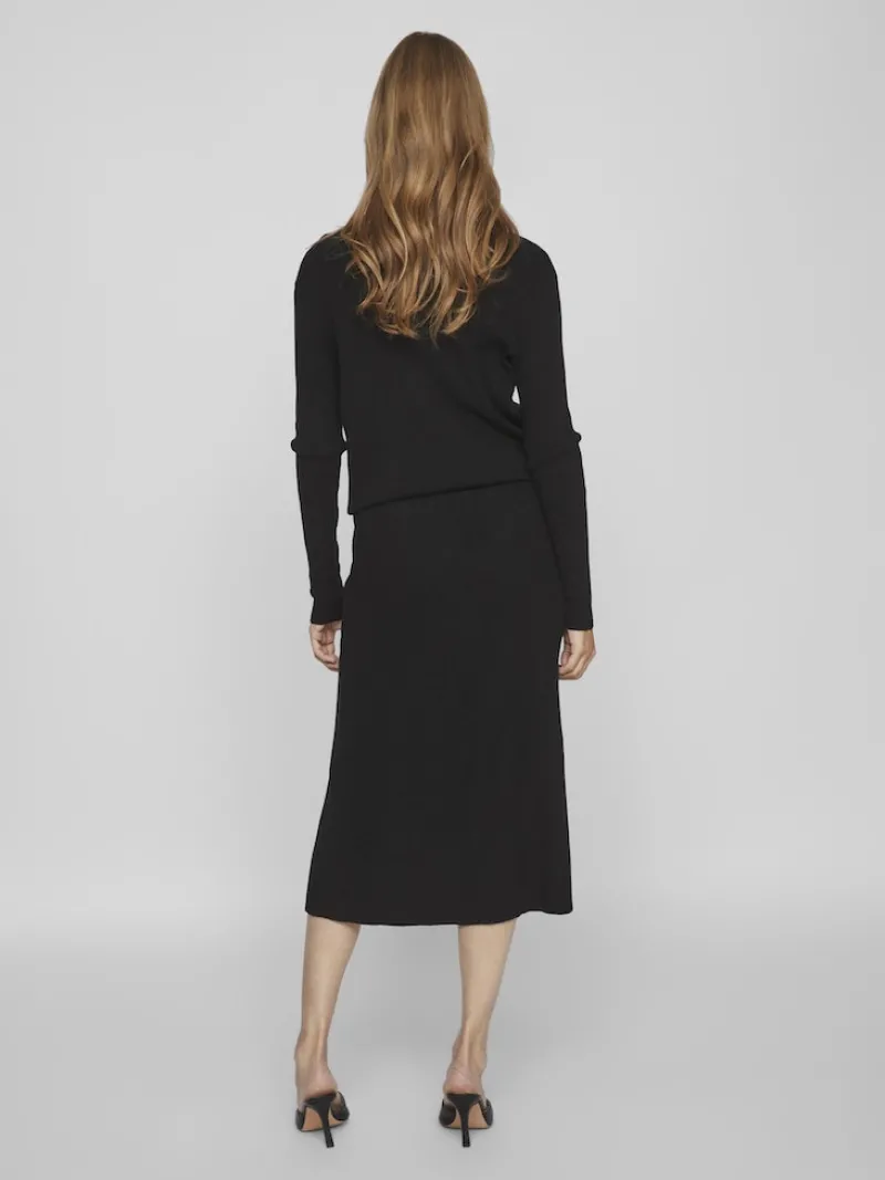 Vila Röcke*VICOMFY A-LINE KNIT SKIRT- NOOS Black