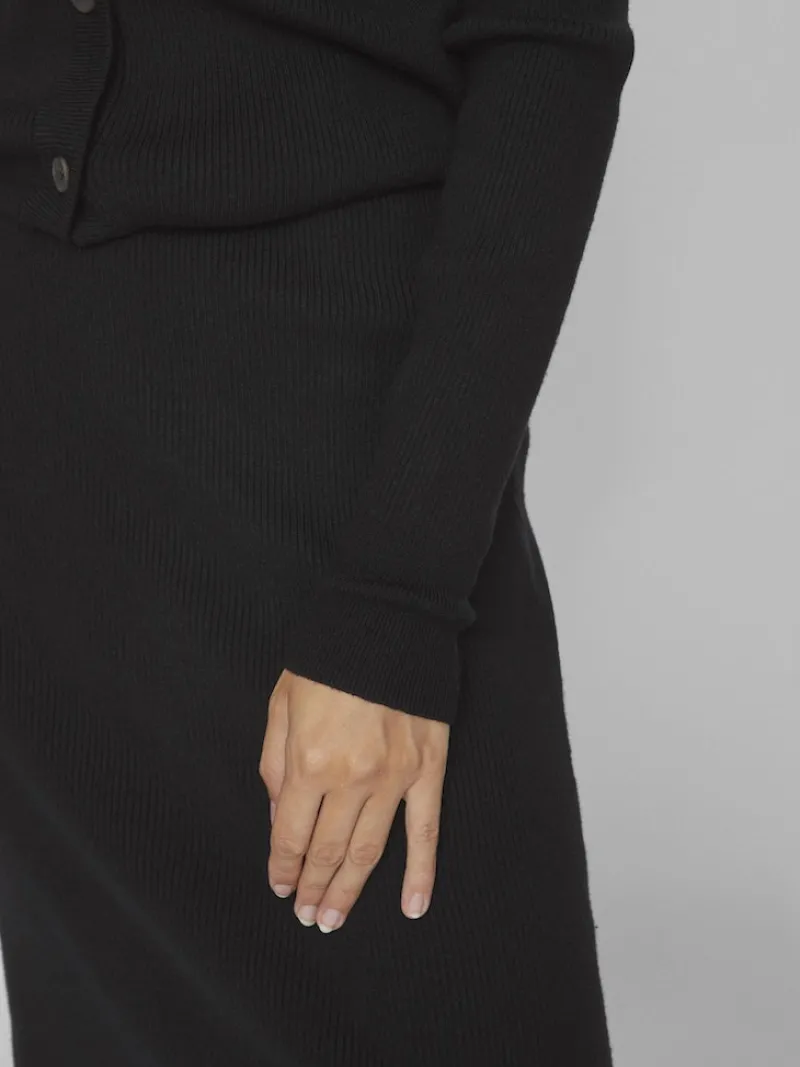Vila Röcke*VICOMFY A-LINE KNIT SKIRT- NOOS Black