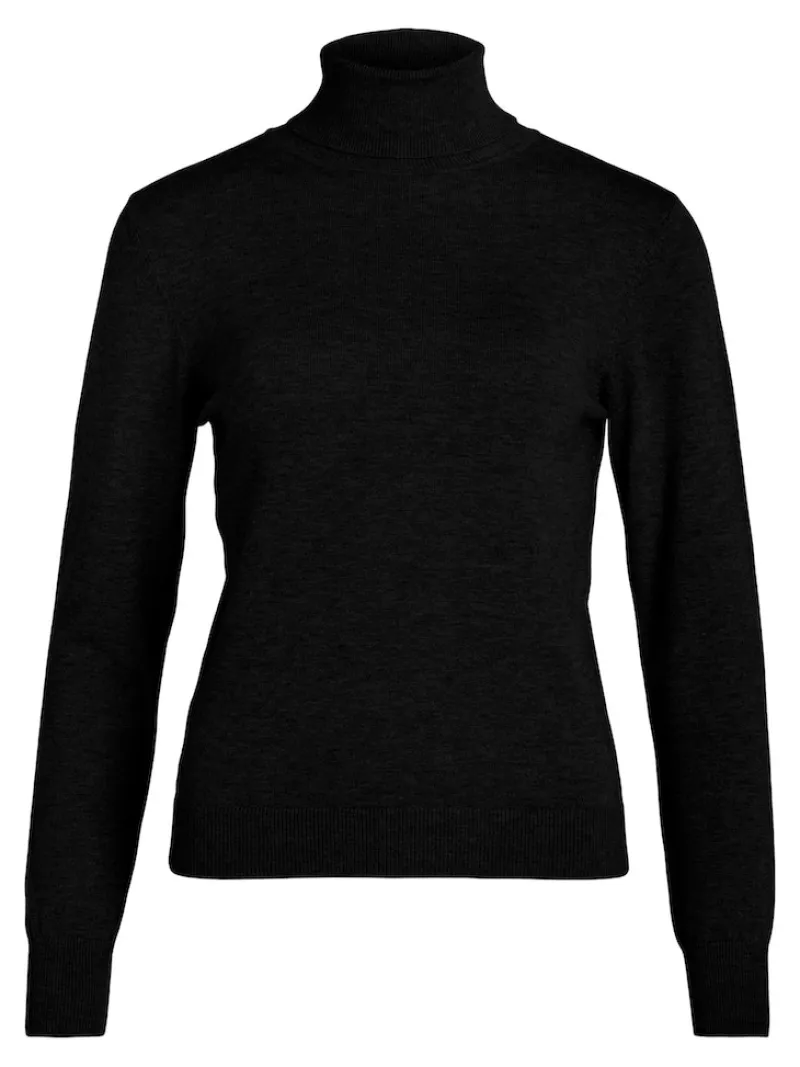 Vila Pullover & Sweatshirts*VICOMFY L/S ROLLNECK KNIT TOP/SU/PB Black