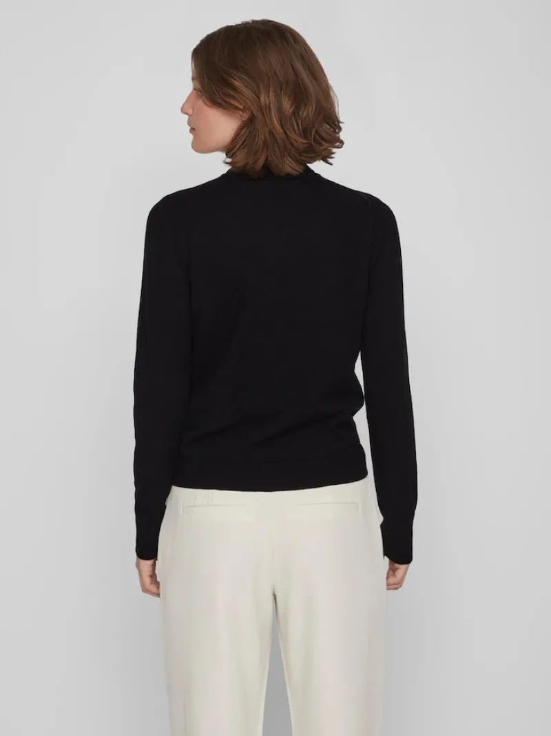 Vila Pullover & Sweatshirts*VICOMFY L/S ROLLNECK KNIT TOP/SU/PB Black