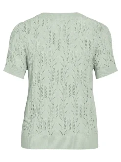 Vila Shirts*VICOTTI S/S O-NECK KNIT TOP - NOOS silt green