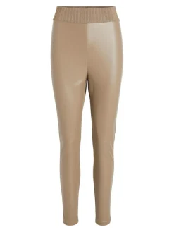 Vila Hosen*VIDAGMAR RWRE COATED LEGGING Walnut