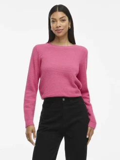 Vila Pullover & Sweatshirts*VIDALO O-NECK L/S KNIT TOP- NOOS sangria sunset