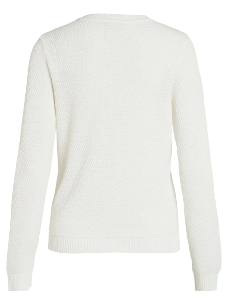 Vila Pullover & Sweatshirts*VIDALO O-NECK L/S KNIT TOP- NOOS white alyssum