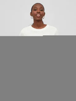 Vila Pullover & Sweatshirts*VIDALO O-NECK L/S KNIT TOP- NOOS white alyssum