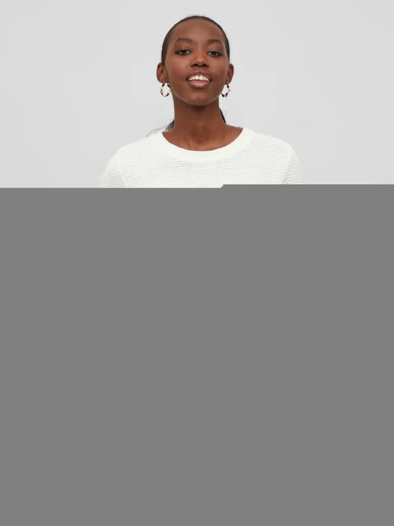 Vila Pullover & Sweatshirts*VIDALO O-NECK L/S KNIT TOP- NOOS white alyssum