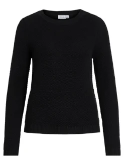 Vila Pullover & Sweatshirts*VIDALO O-NECK L/S KNIT TOP- NOOS Black