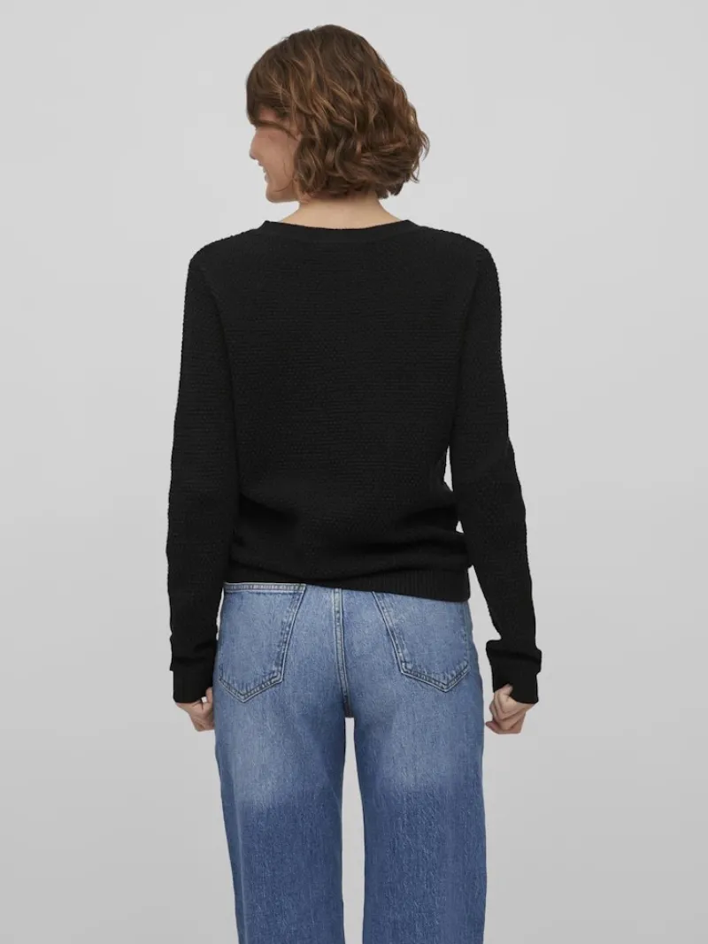 Vila Pullover & Sweatshirts*VIDALO O-NECK L/S KNIT TOP- NOOS Black