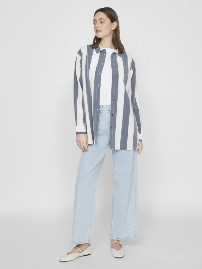 Vila Blusen*VIDANCY L/S LONG SHIRT/PB dunkelblau2