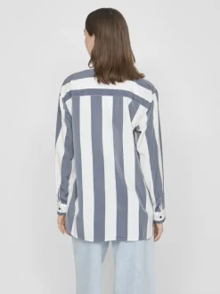 Vila Blusen*VIDANCY L/S LONG SHIRT/PB dunkelblau2