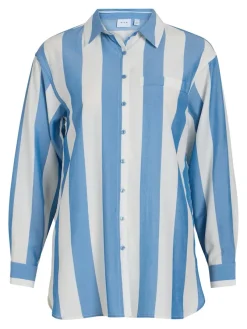 Vila Blusen*VIDANCY L/S LONG SHIRT/PB dunkelblau1